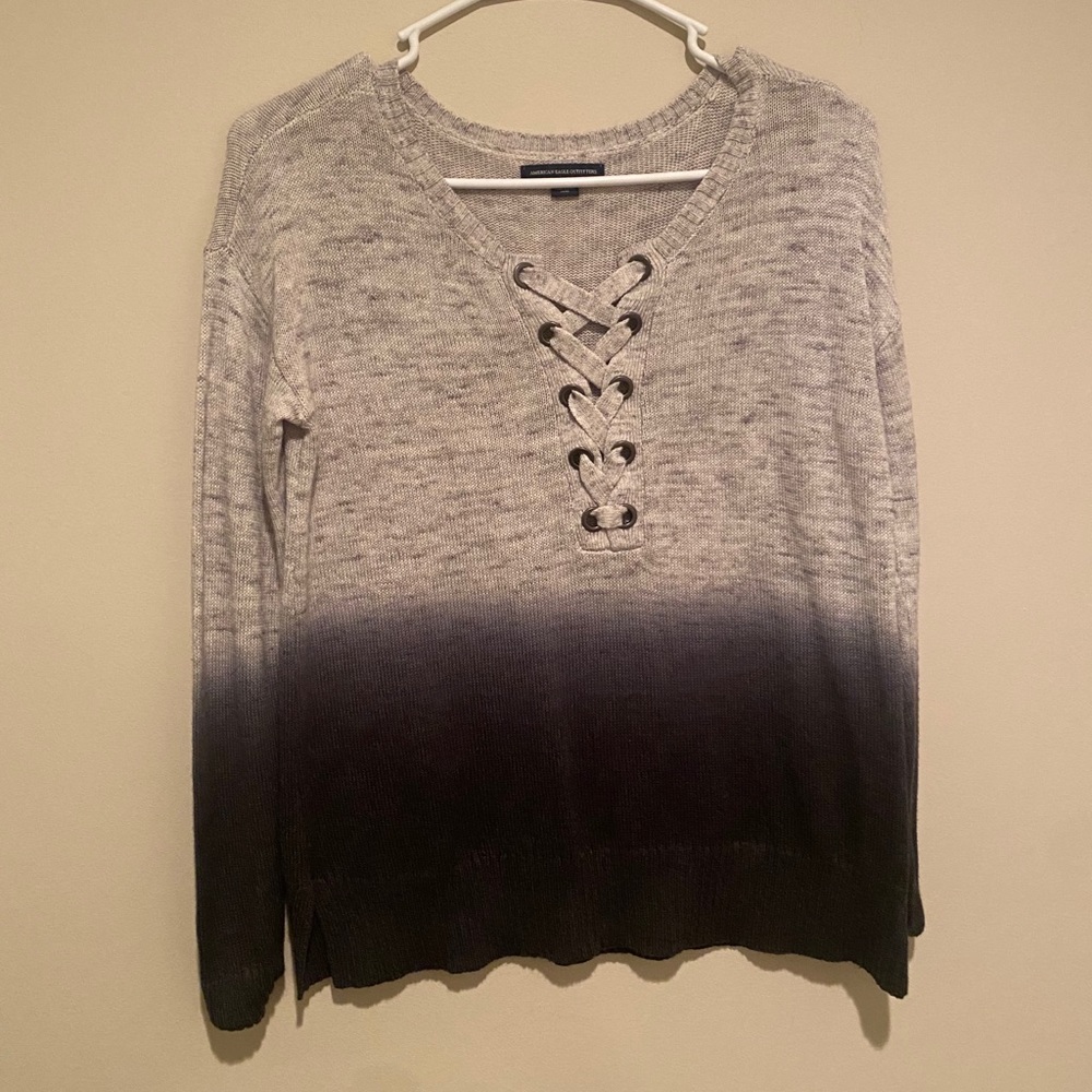 crisscross ombré sweater